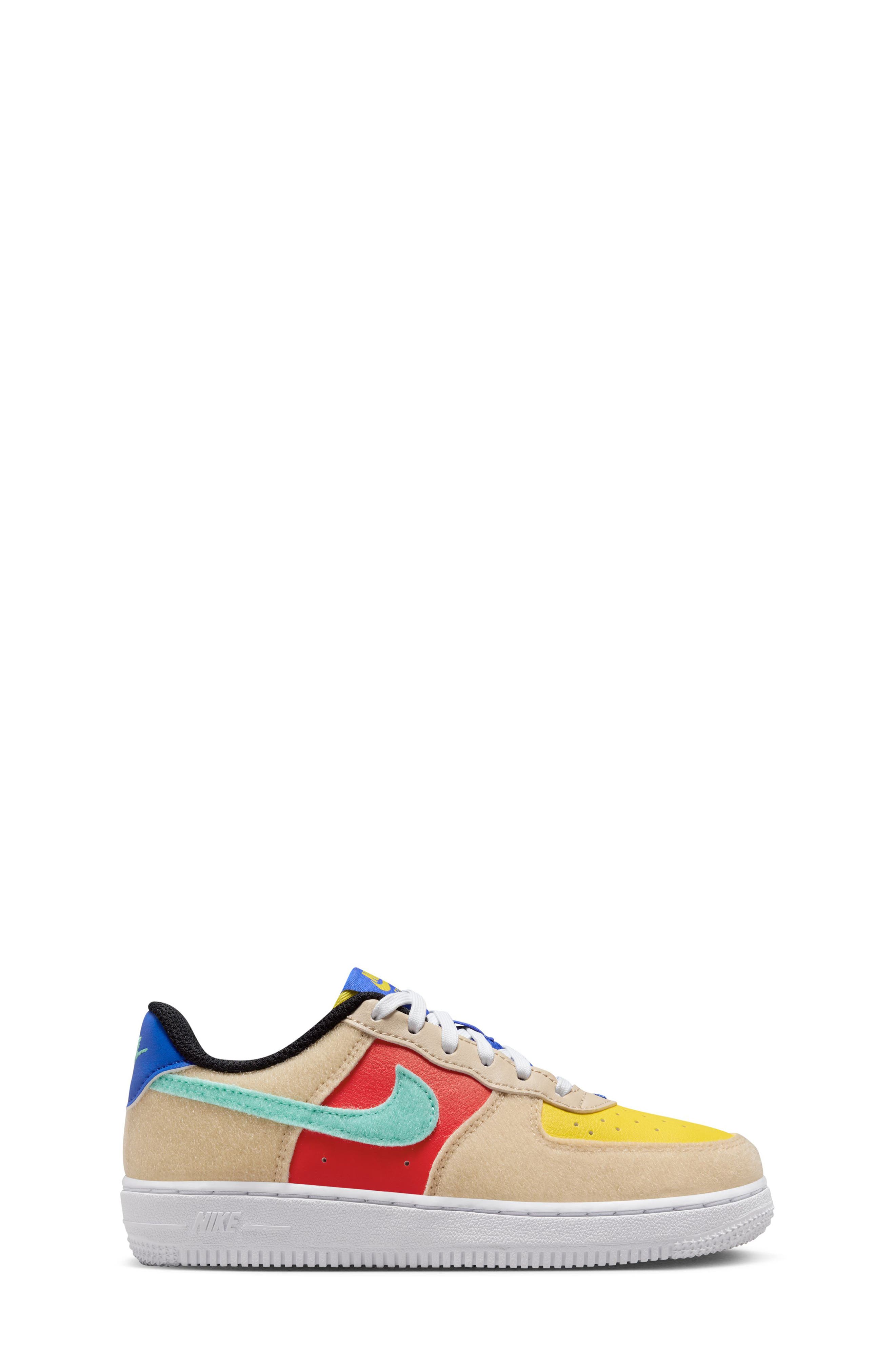 Kids' Air Force 1 LV8 Sneaker, Alternate, color, SAND DRIFT/ EMERALD/ RED