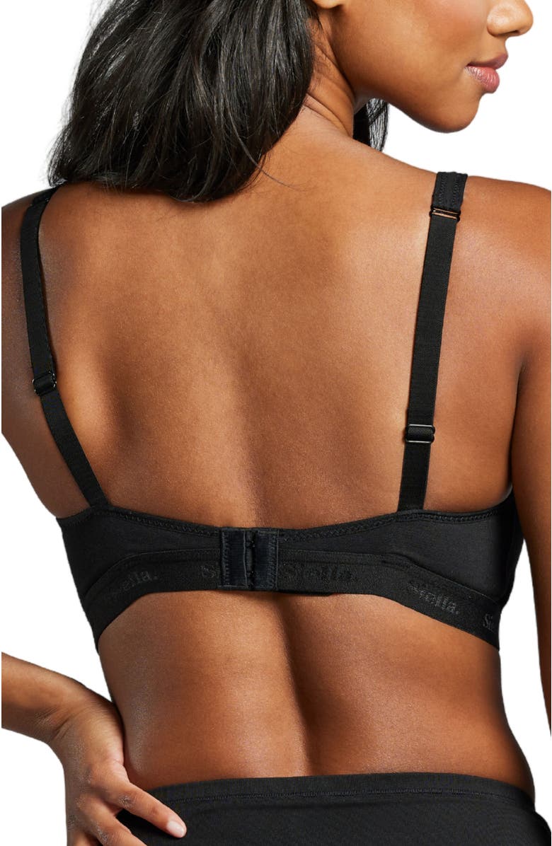 Siella Organic Cotton Plunge Foam Bra, Alternate, color, Black