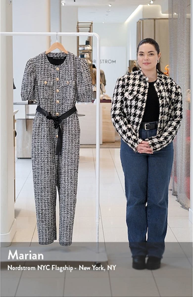 Tweed Puff Sleeve Ankle Jumpsuit, sales video thumbnail