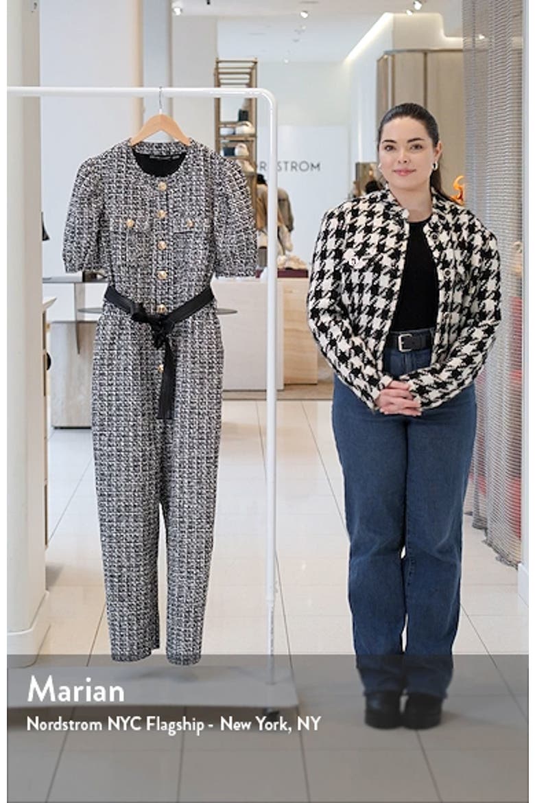 Tweed Puff Sleeve Ankle Jumpsuit video