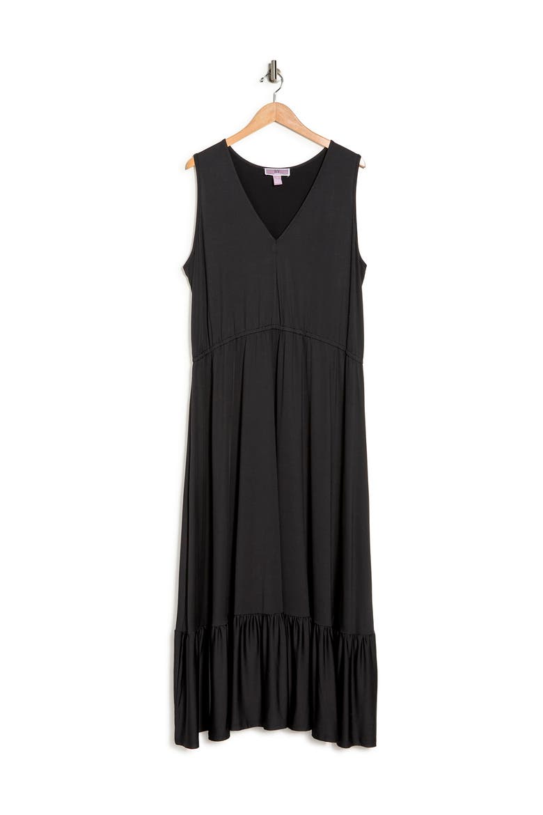 Alba Deep V Maxi Dress, Alternate, color, BLACK