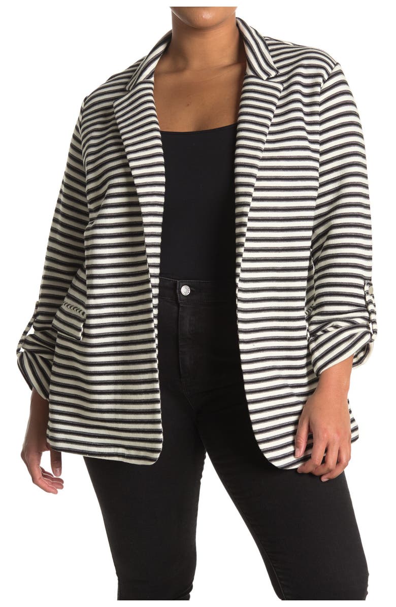 DR2 by Daniel Rainn Striped Notch Lapel Blazer, Main, color, 