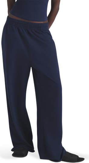 Cotton Blend Jersey Wide Leg Pants