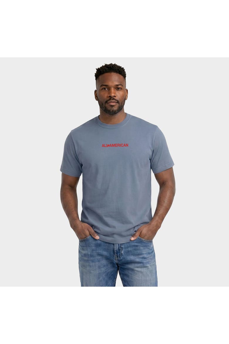 All-American Football Garment Dyed T-Shirt, Main, color, Blue Jean