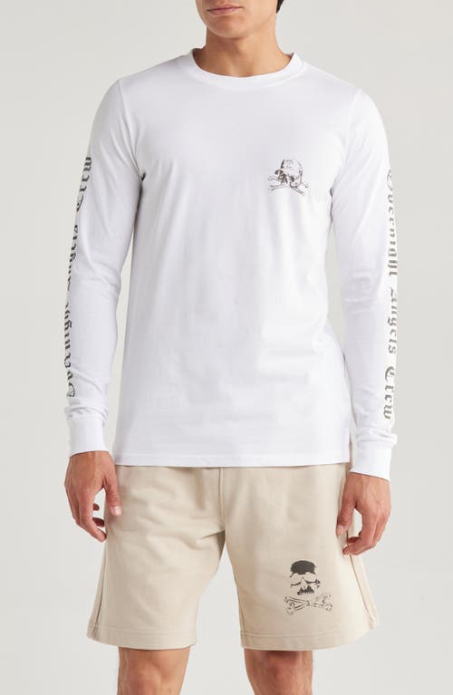 OVERNIGHT ANGELS CREW Skull Cap Oversize Organic Cotton Graphic T-Shirt in White  product