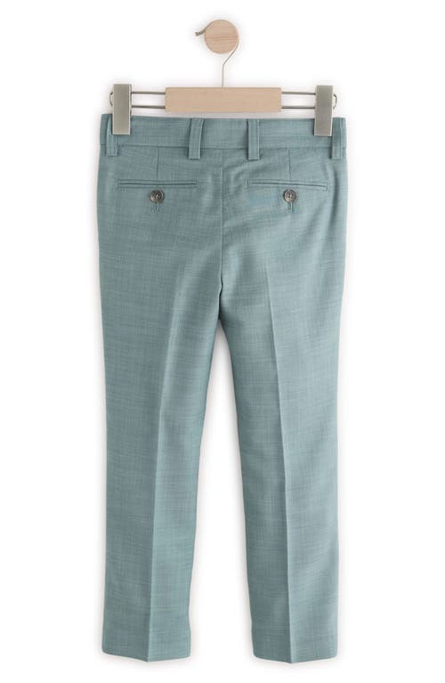 Next Kids' Skinny Fit Flat Front Textured Green Dress Pants In Green