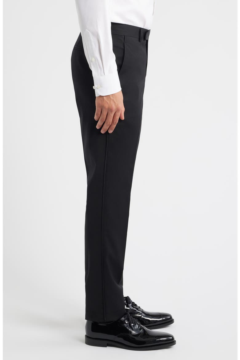 Ryder Slim Fit Black Stretch Wool Tuxedo Pants, Alternate, color, BLACK