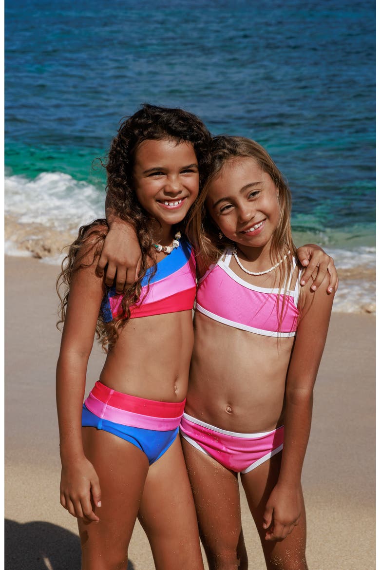 Kids' Maui UPF 50+ Two-Piece Swimsuit, Alternate, color, PINK SUNSET