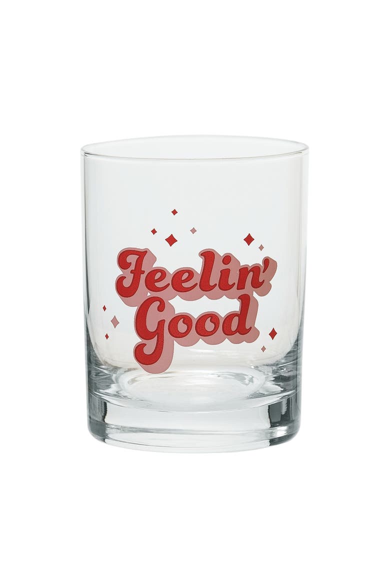 Feelin Good Rocks Glass Clear 18 oz, Main, color, Clear