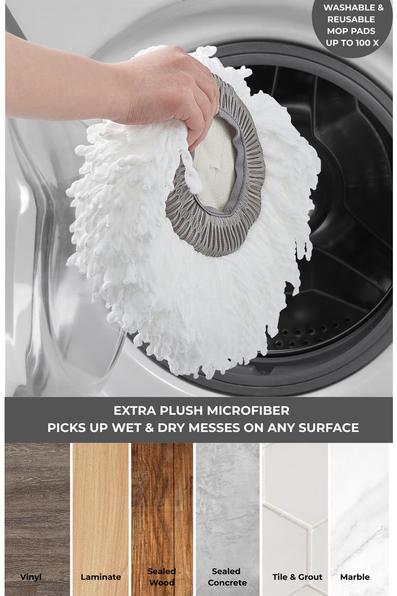 4-Pack Microfiber Mop Pad, Alternate, color, WHITE