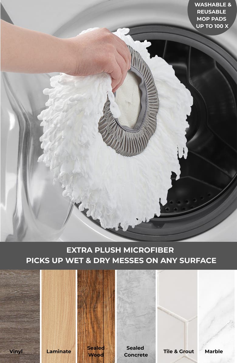 TRUE AND TIDY 4-Pack Microfiber Mop Pad, Alternate, color, White