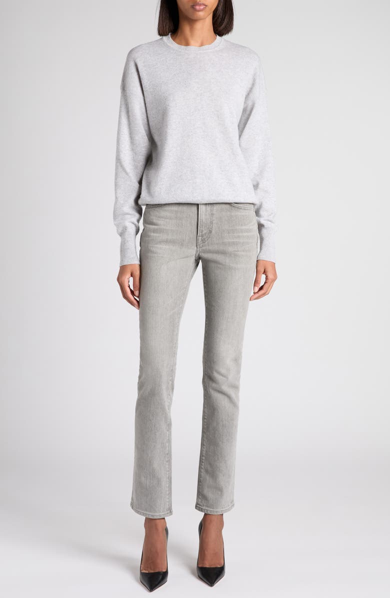 TOM FORD Cashmere Crewneck Sweater, Alternate, color, Ig125 Pale Grey Melange