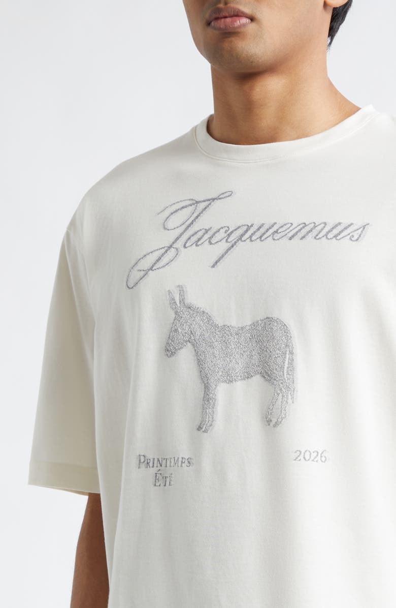 Jacquemus Le T-Shirt Âne Graphic T-Shirt, Alternate, color, Donkey Jacquard White