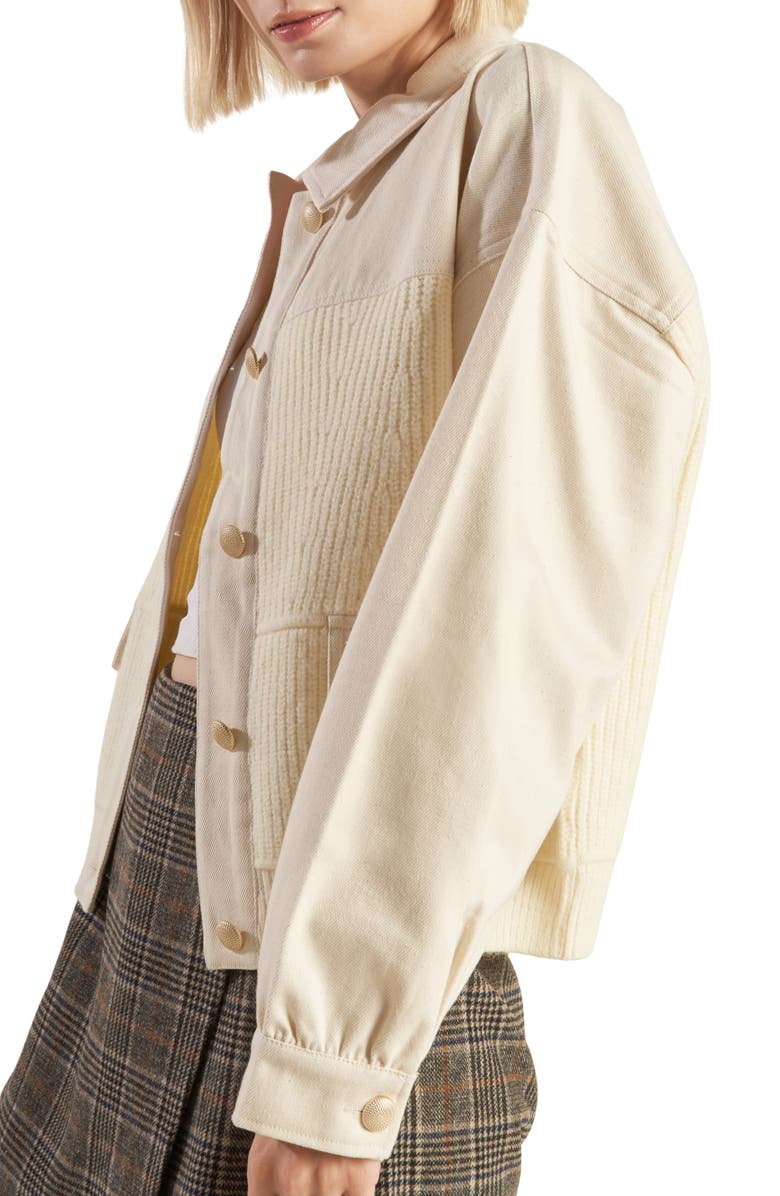 FREEMARKET Mixed Media Jacket, Alternate, color, Cream