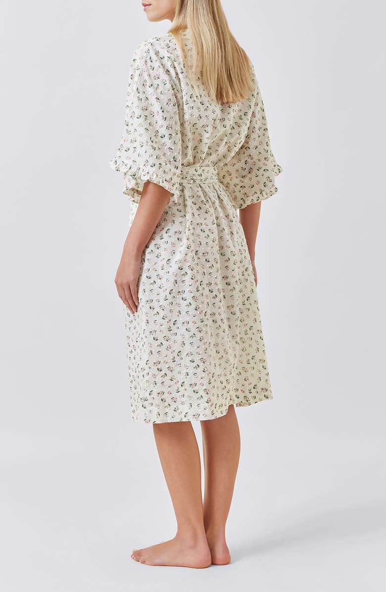 Papinelle Floral Swiss Dot Cotton Robe, Alternate, color, Rosebud Floral