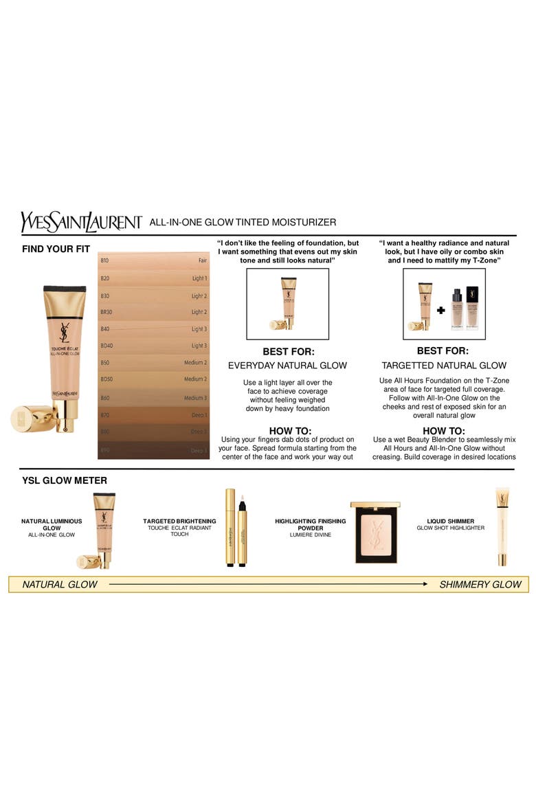 Touche Éclat All-In-One Glow Liquid Foundation Broad Spectrum SPF 23, Alternate, color, B70 MOCHA