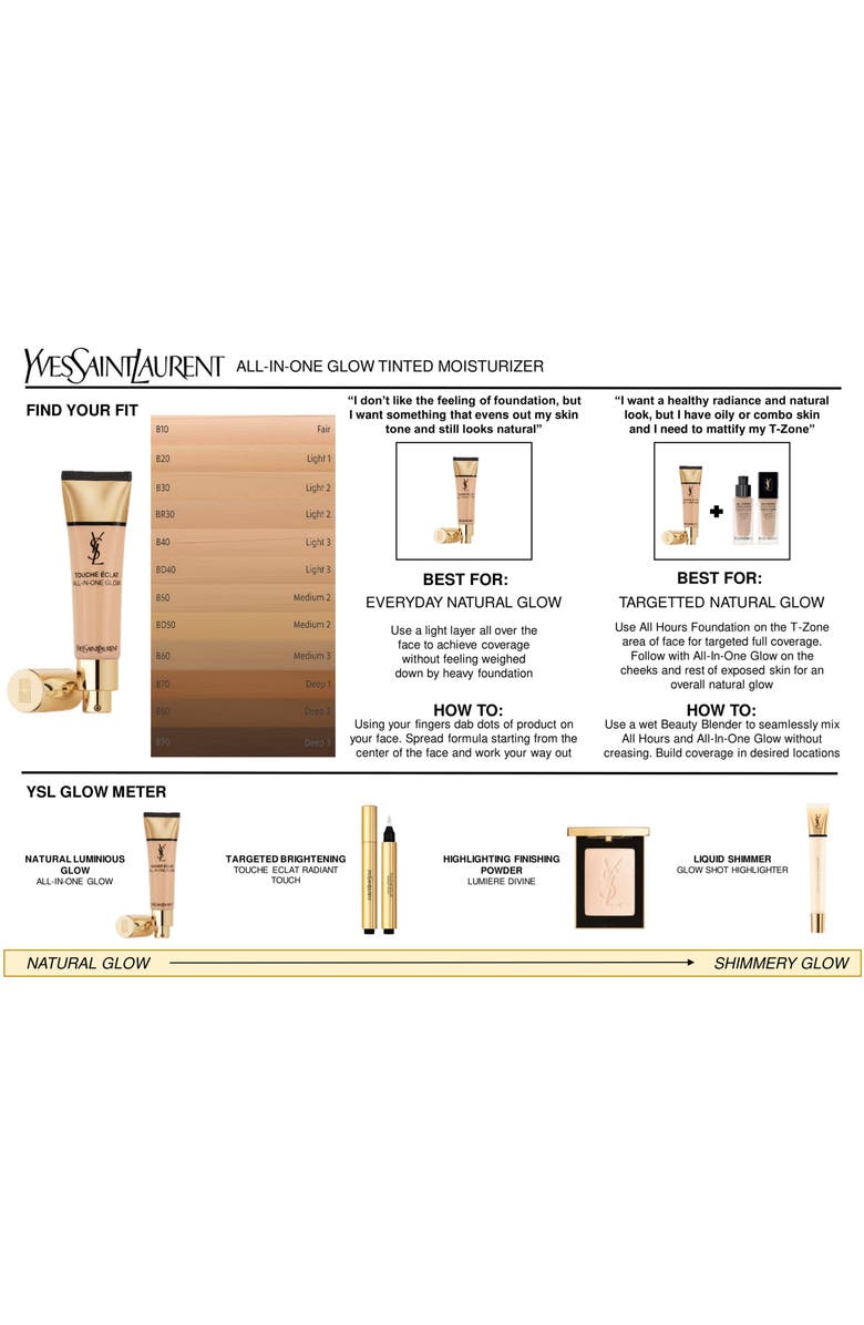 Yves Saint Laurent Touche Éclat All-In-One Glow Liquid Foundation Broad Spectrum SPF 23, Alternate, color,