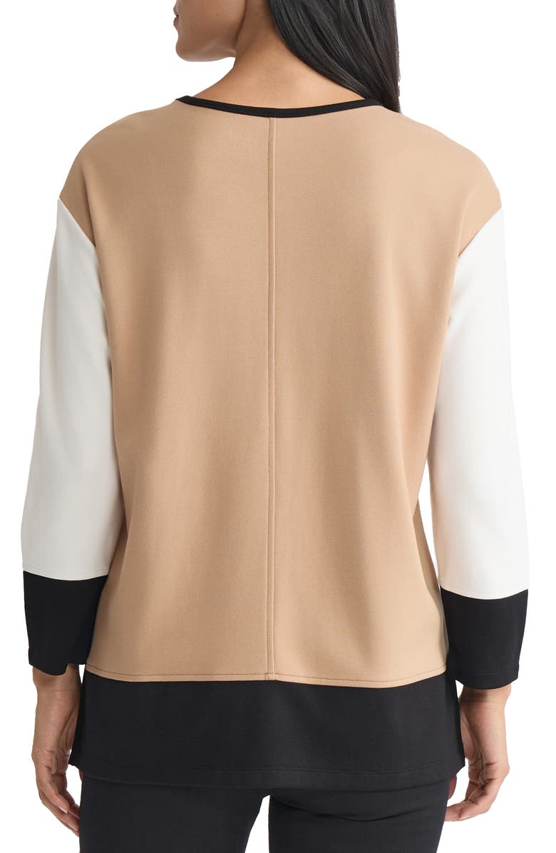 Jones New York Colorblock Tunic, Alternate, color, Caf Au Lait Multi