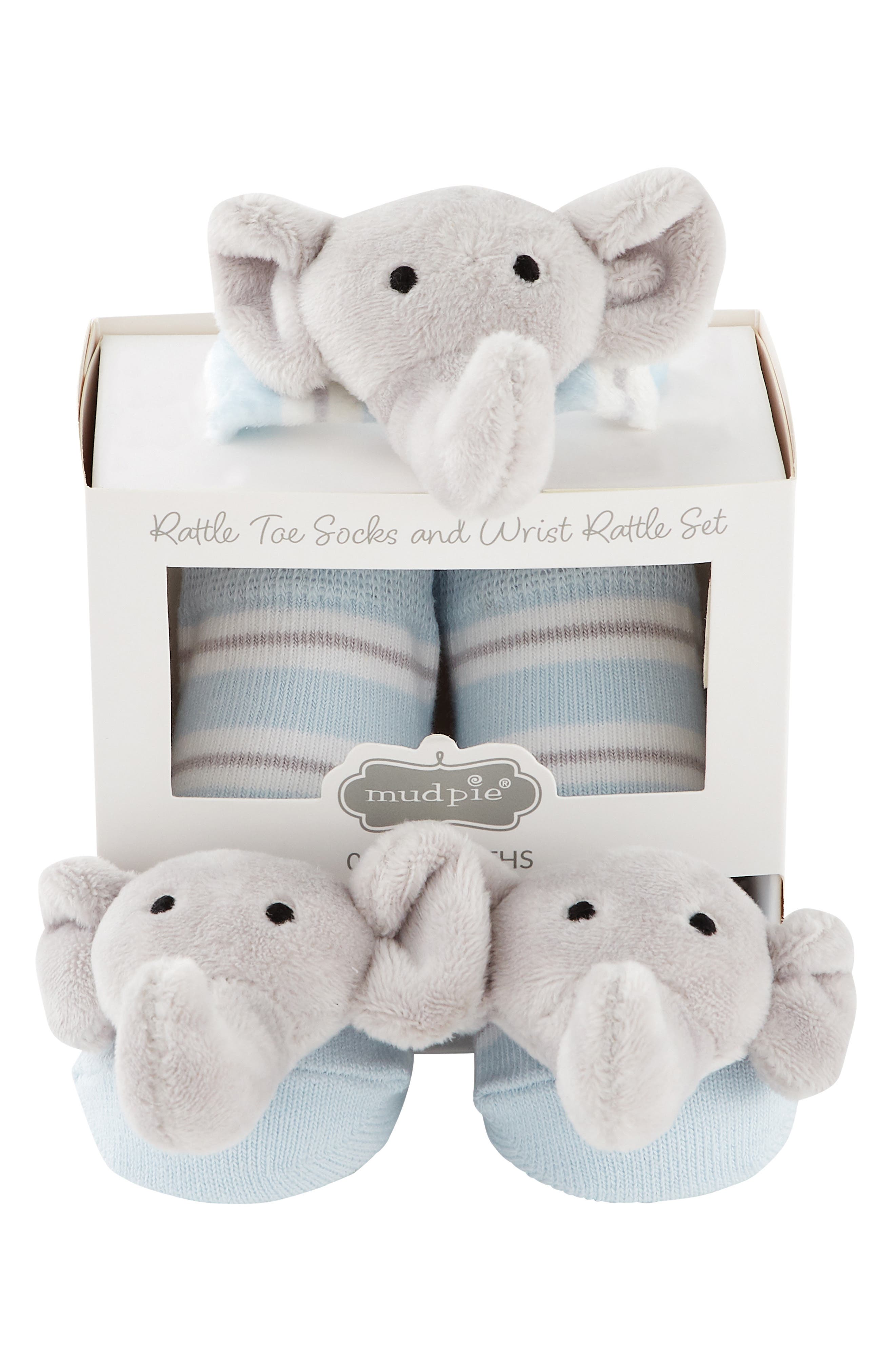 Mud Pie Elephant Rattle Toe Socks & Wrist Rattle Set | Nordstrom