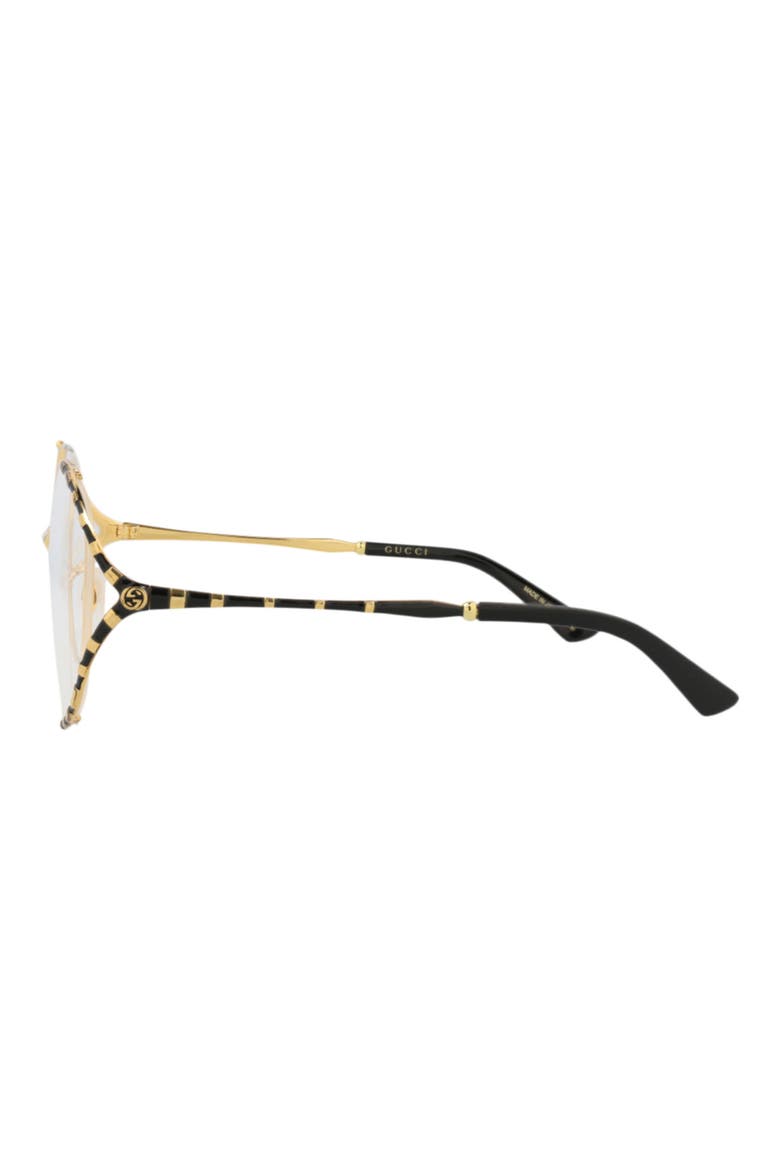 Round Metal Optical Glasses, Alternate, color, GOLD BLACK TRANSPARENT