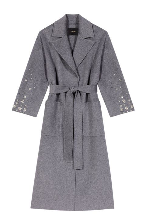 Long double-faced rhinestone coat