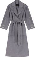 maje Long double-faced rhinestone coat