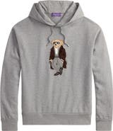 Ralph Lauren Purple Label Felpa Bear Appliqué Cotton & Cashmere Hoodie
