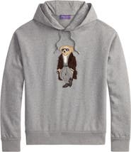 Ralph Lauren Purple Label Felpa Bear Appliqué Cotton & Cashmere Hoodie