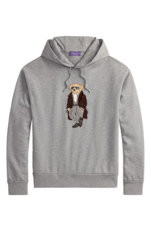Ralph Lauren Purple Label Felpa Bear Appliqué Cotton & Cashmere Hoodie In Green