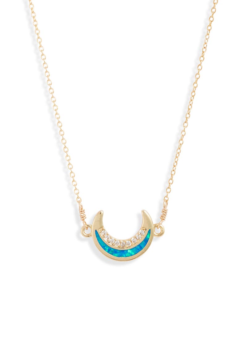 Saylor Moon Pendant Necklace, Main, color, GOLD/ BLUE