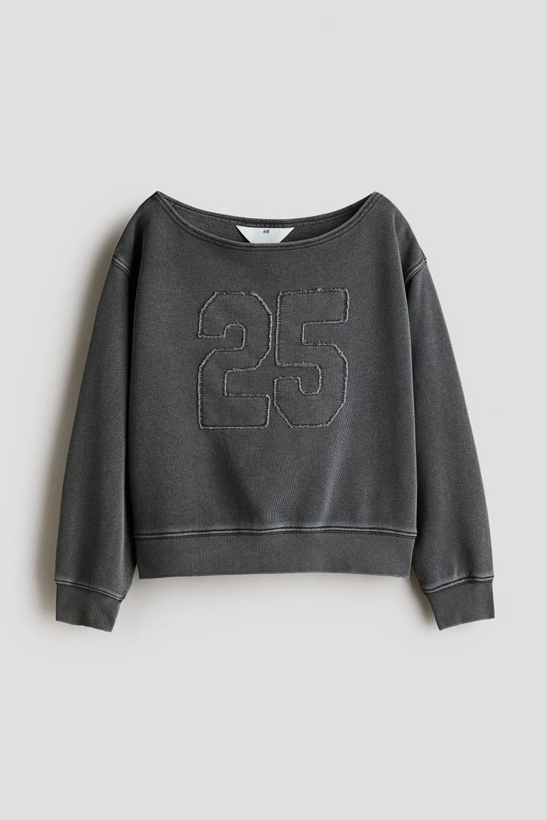 Oversized Off-the-shoulder Top, Main, color, Dark gray/25