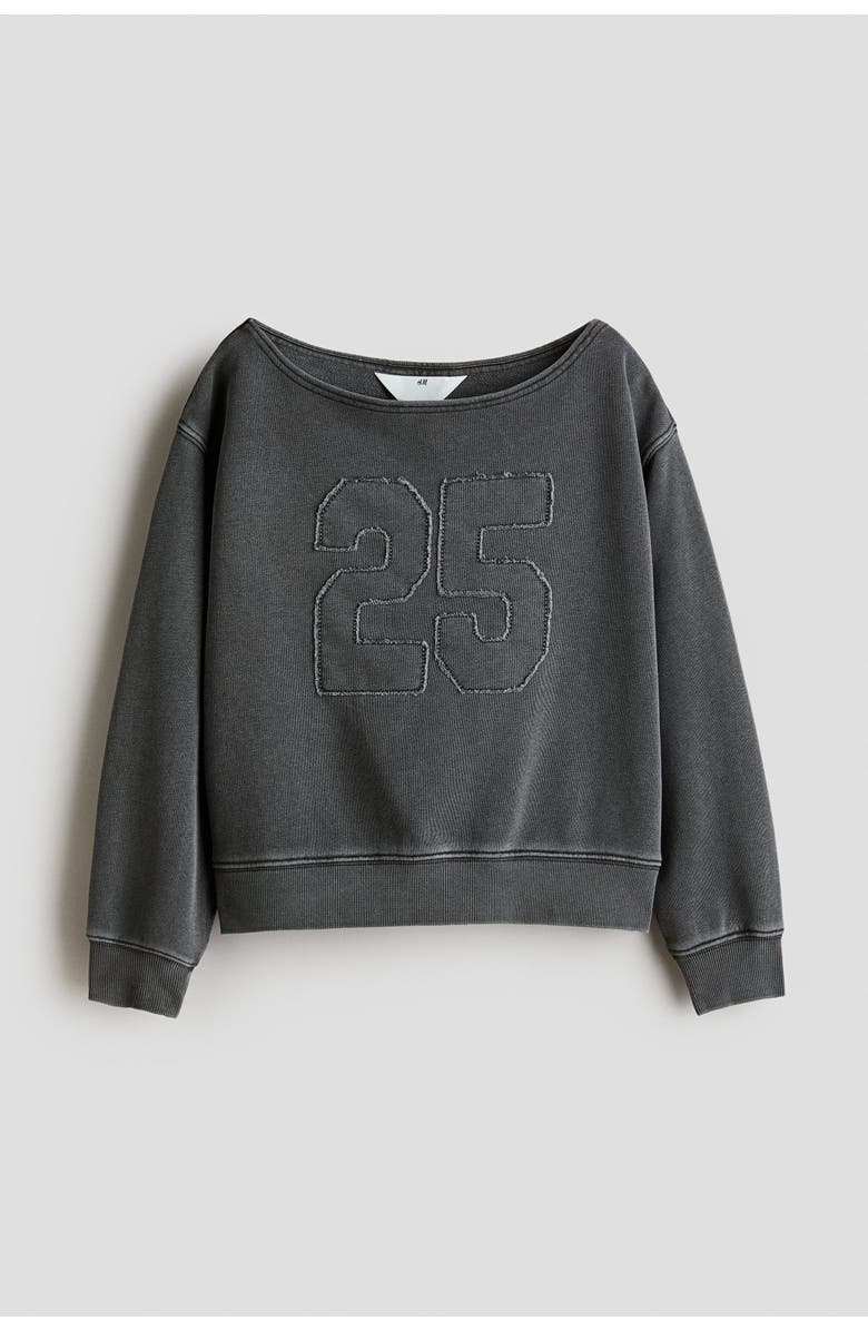H&M Oversized Off-the-shoulder Top, Main, color, Dark Gray/25