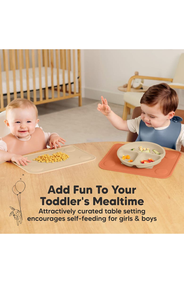 KeaBabies 2-Pack Prep Silicone Placemats, Alternate, color, Terracotta