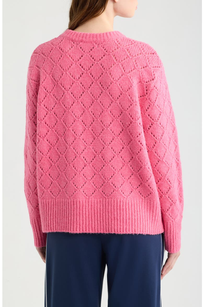 Vitosha Pointelle Crewneck Sweater, Alternate, color, FUCHSIA