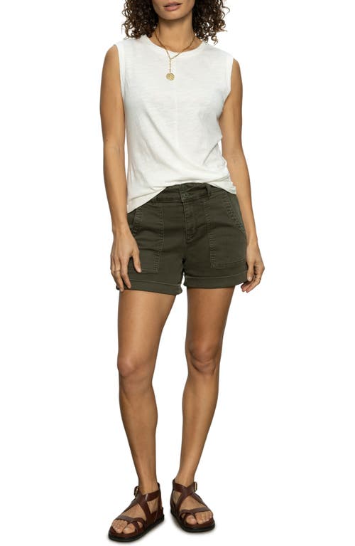 Sanctuary Renegade Stretch Twill Utility Shorts In Kalamata