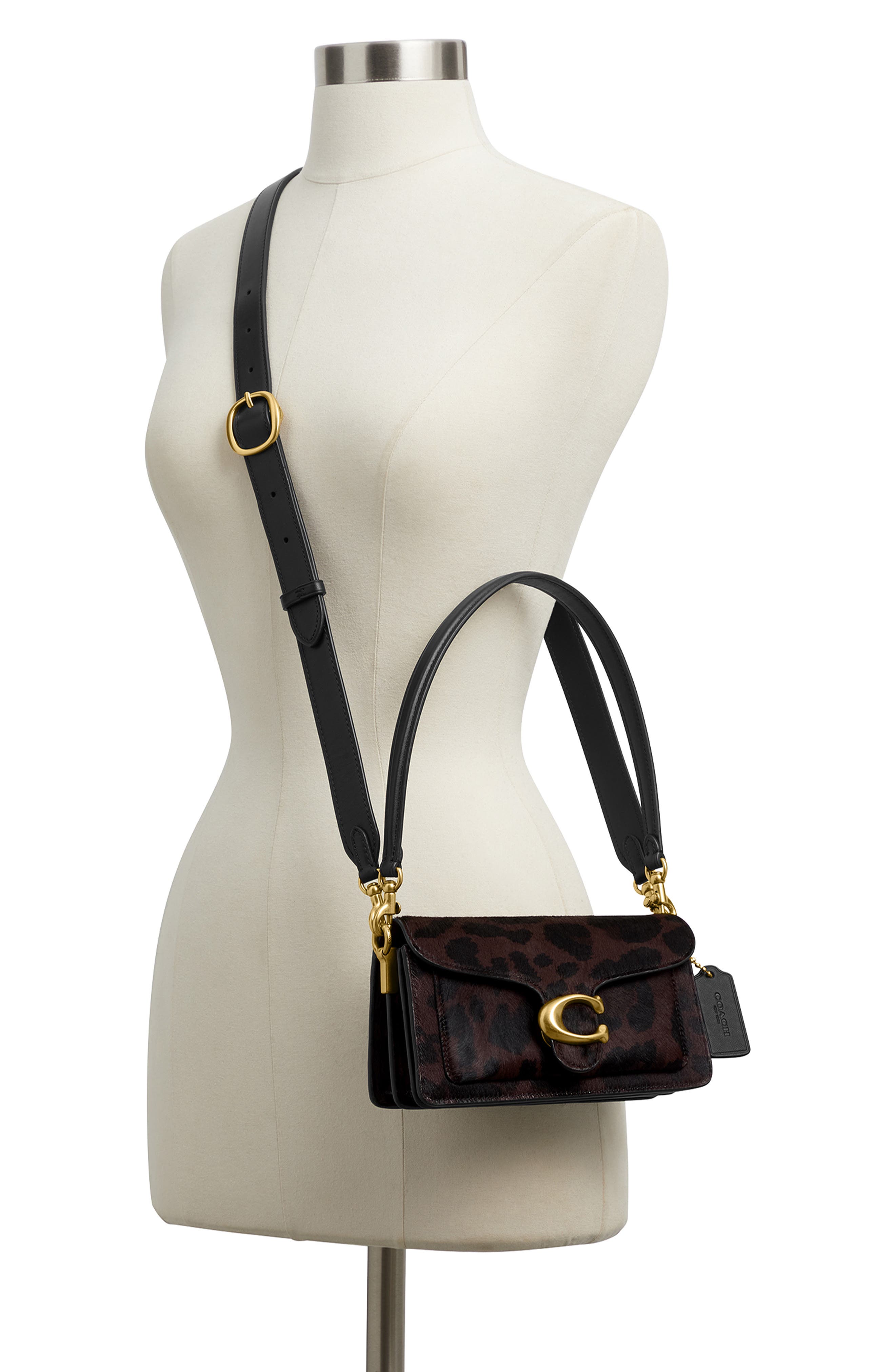 COACH Tabby Leopard Genuine Calf Hair Shoulder Bag, Alternate, color, Dark Leopard