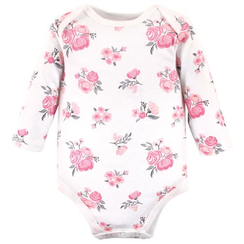 Hudson Baby Infant Breathable Cotton Long-sleeve Bodysuit Bundle 3 Count In Multi