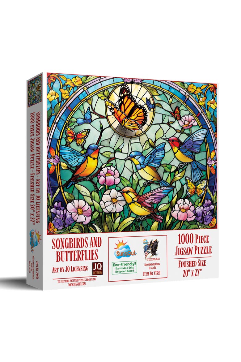 Songbirds and butterflies 1000 piece Jigsaw Puzzle for Adults, Main, color, Multicolor