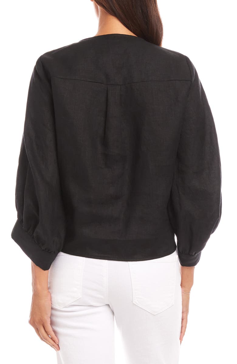 Karen Kane Tie Front Linen Top, Alternate, color, 