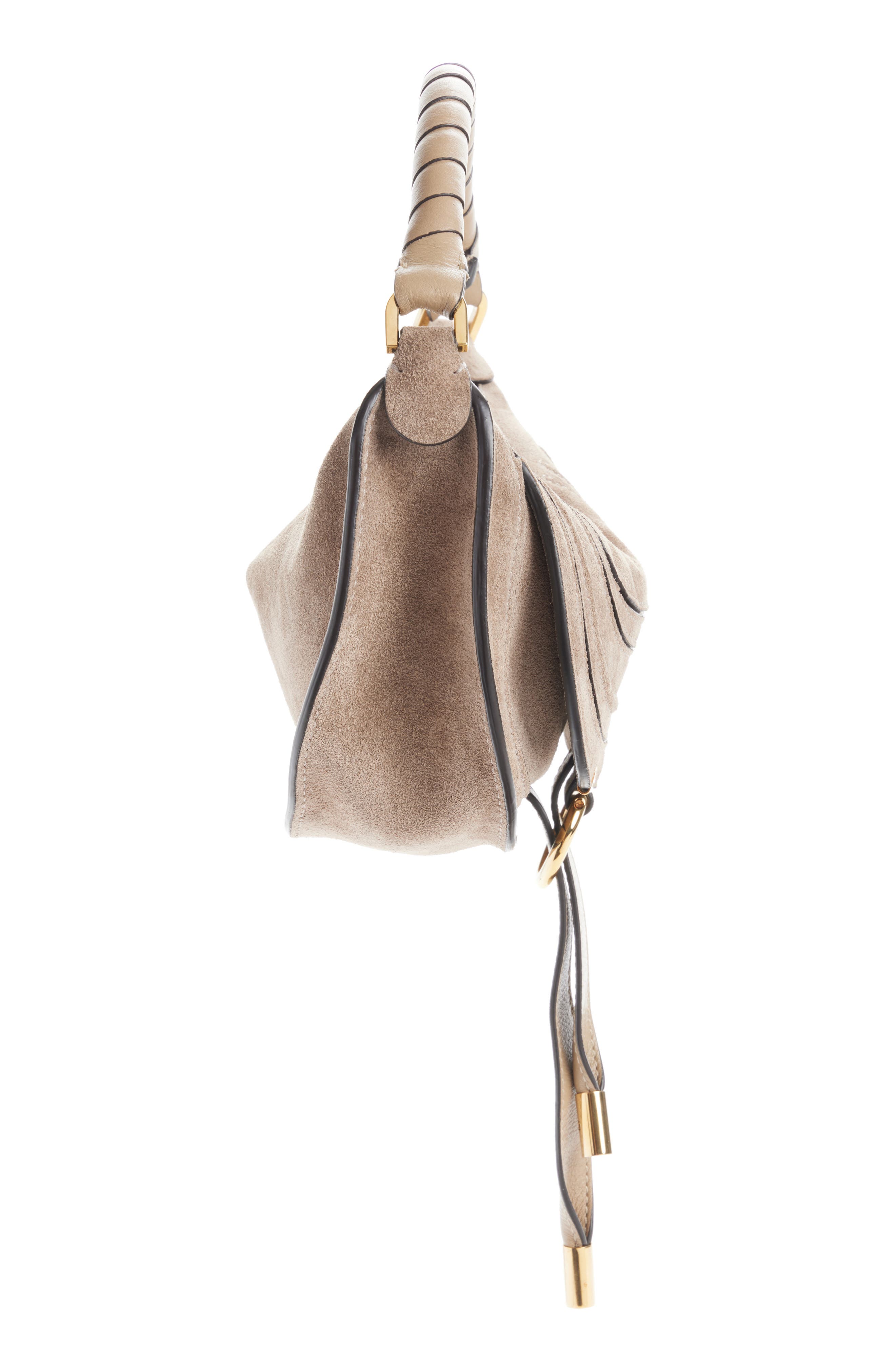 Chloé Mini Marcie Suede Camera Shoulder Bag, Alternate, color, Boyish Brown