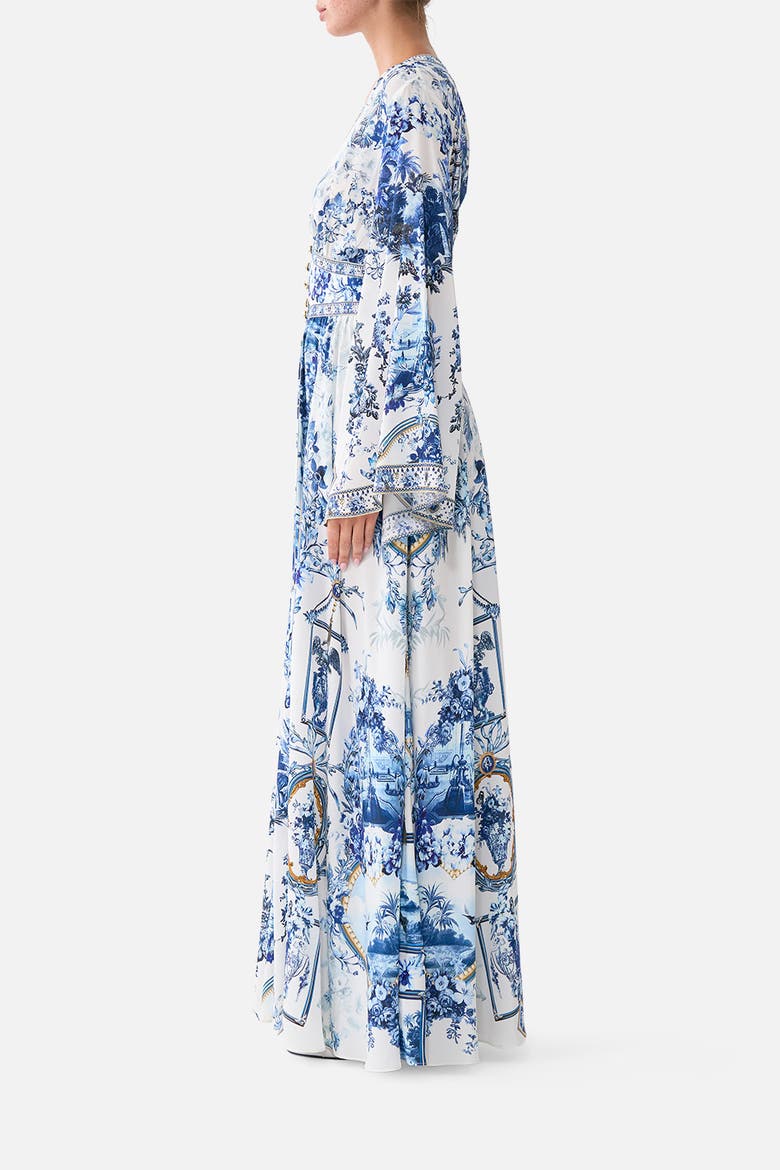 Relaxed Sleeve Dress With Shirring Detail, Alternate, color, The Porcelain Parlour