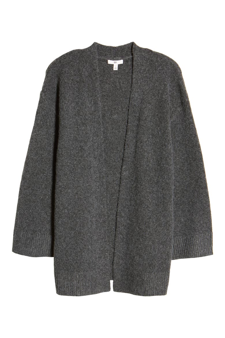 Open Front Cardigan, Alternate, color, GREY MEDIUM CHARCOAL HEATHER
