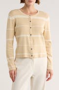ELIE ELIE TAHARI Variegated Stripe Crop Cardigan