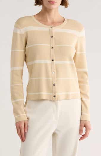 ELIE ELIE TAHARI Variegated Stripe Crop Cardigan