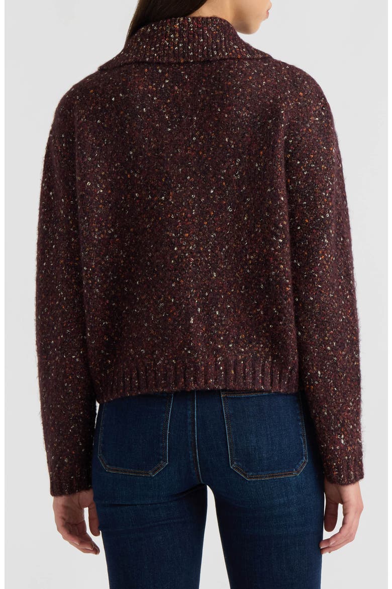 Zip Front Sweater Jacket, Alternate, color, BURGUNDY MARLED