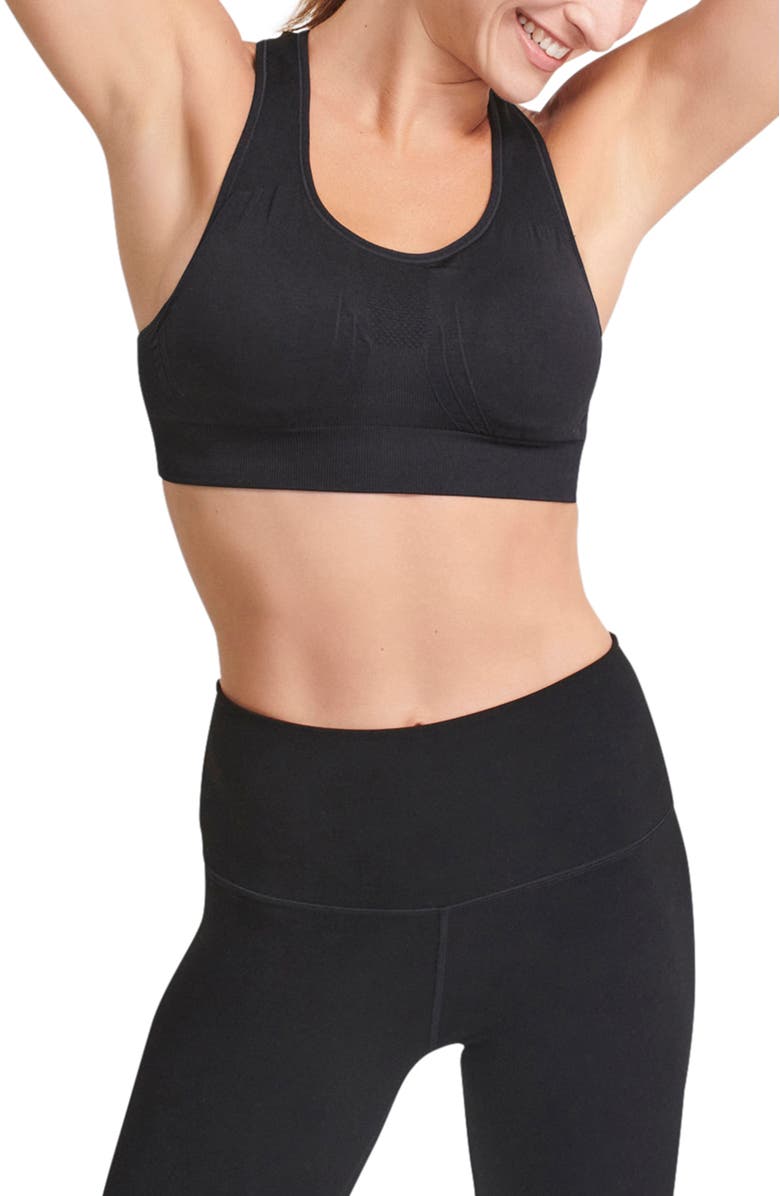 Underoutfit The Nowsunday Racerback Sports Bra, Alternate, color, Black