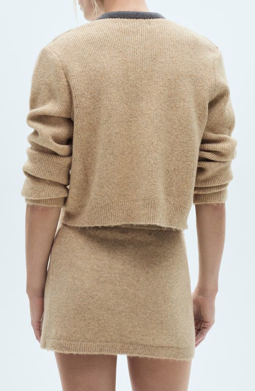 Mango Knitted Miniskirt Medium Brown In Medium Brown