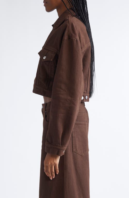 Stella Mccartney Crop Denim Jacket In Brown
