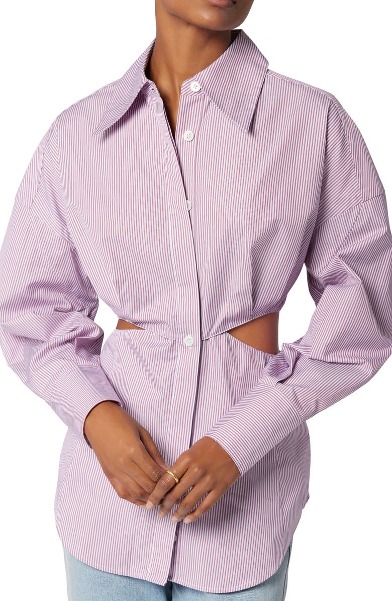 Equipment Alya Cutout Silk Button-Up Shirt, Alternate, color, Red Multi