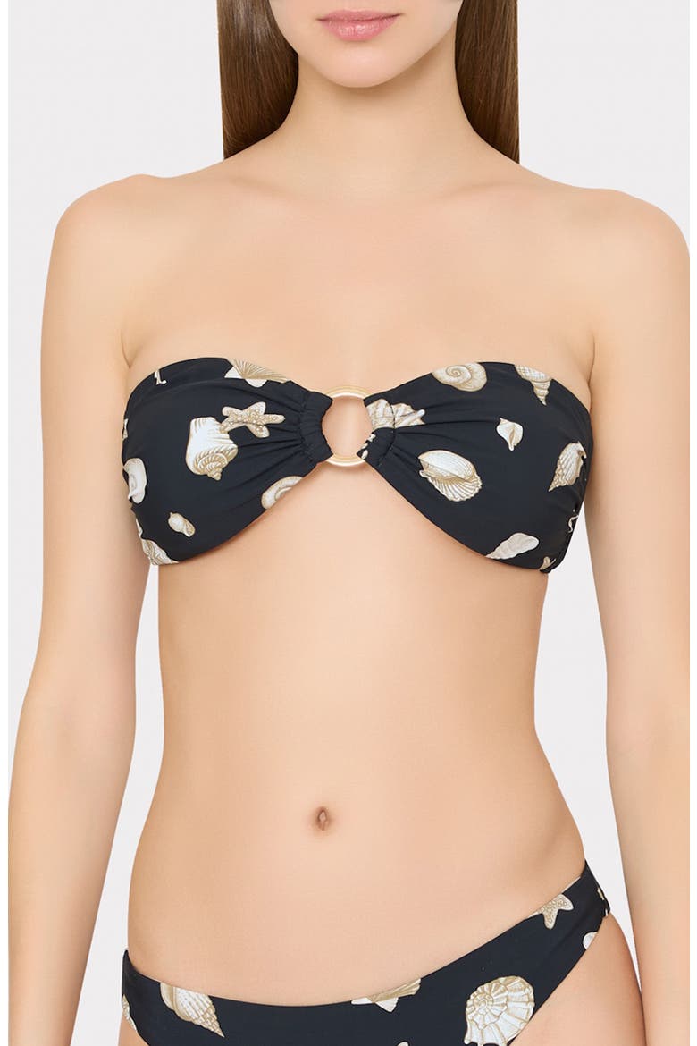 Shell O-Ring Bikini Top, Main, color, BLACK/ WHITE